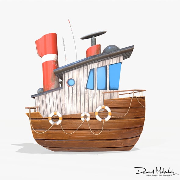 Cartoon Mini Boat - 3DOcean Item for Sale