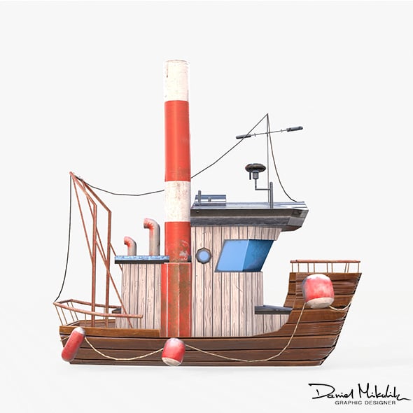 Cartoon Mini Boat 3 - 3DOcean Item for Sale