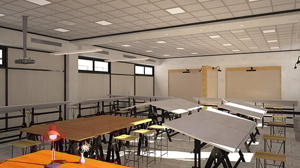 Architecture Design Studio Classroom - 3DOcean Item for Sale