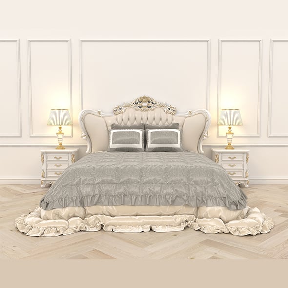 Neoclassical Style Bed 2 - 3DOcean Item for Sale