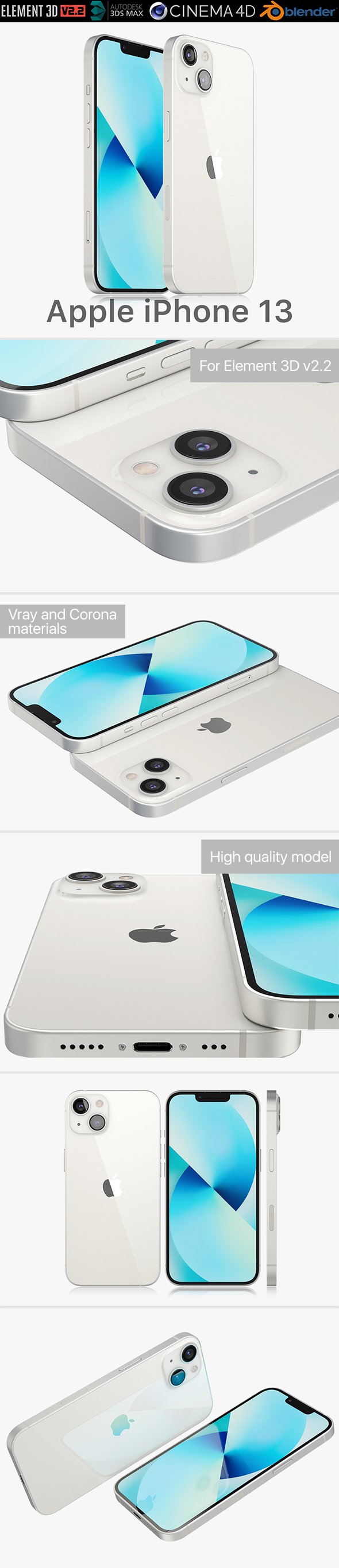 Apple iPhone 13 Starlight - 3DOcean Item for Sale