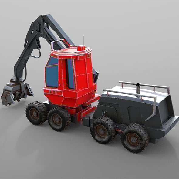 Komatsu harvester 3d model - 3DOcean Item for Sale
