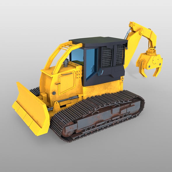 Track skidder 3d model - 3DOcean Item for Sale