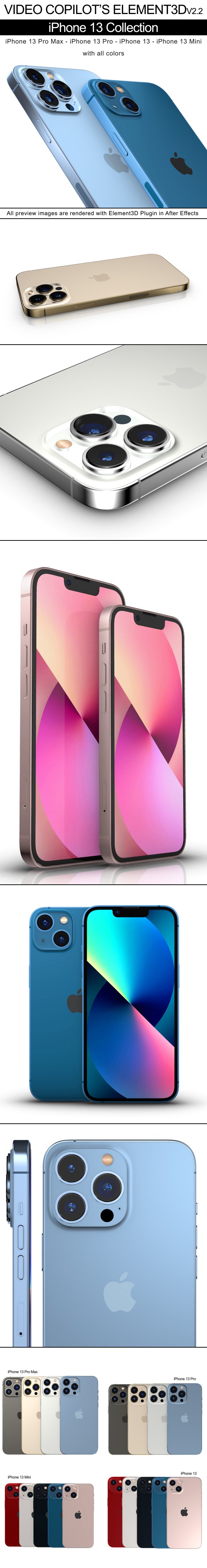 Element3D - iPhone 13 Collection - 3DOcean Item for Sale