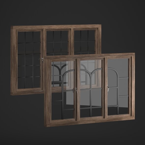 Wooden windows - 3DOcean Item for Sale