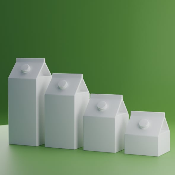 Milk Carton Box Generic Collection - 3DOcean Item for Sale