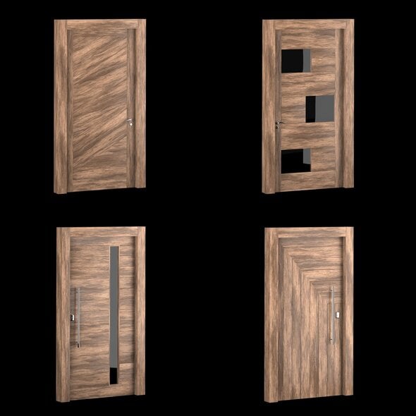 Interior-exterior Wooden Door - 3DOcean Item for Sale