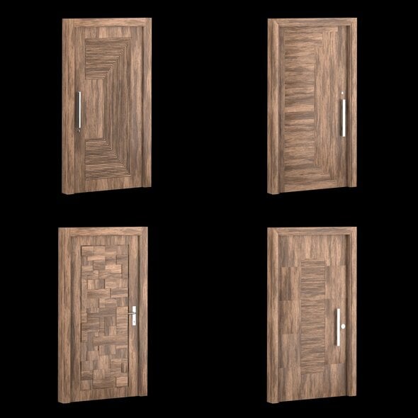 Interior-exterior Wooden Door - 3DOcean Item for Sale