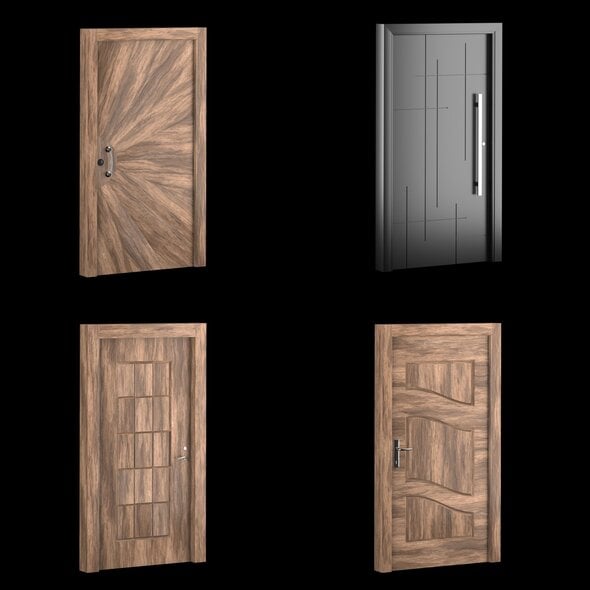 Interior-exterior Wooden Door - 3DOcean Item for Sale