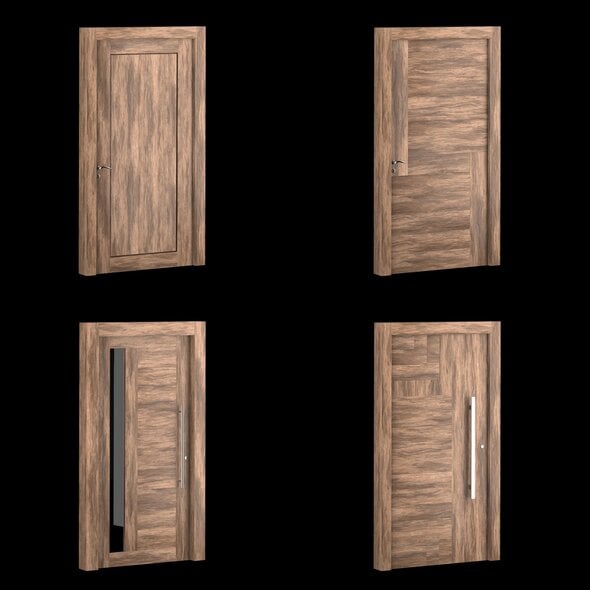 Interior-exterior Wooden Door - 3DOcean Item for Sale