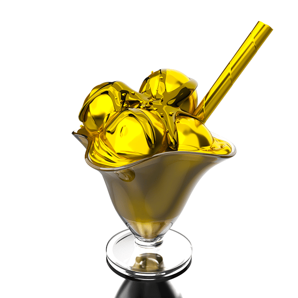 golden Ice cream and glass - 3DOcean Item for Sale