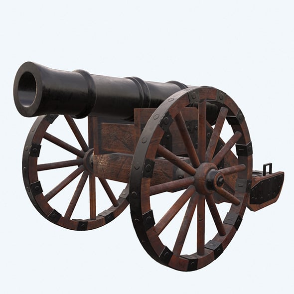 Medieval Powder Cannon - 3DOcean Item for Sale