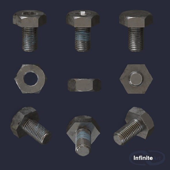 Bolts and Nuts - 3DOcean Item for Sale