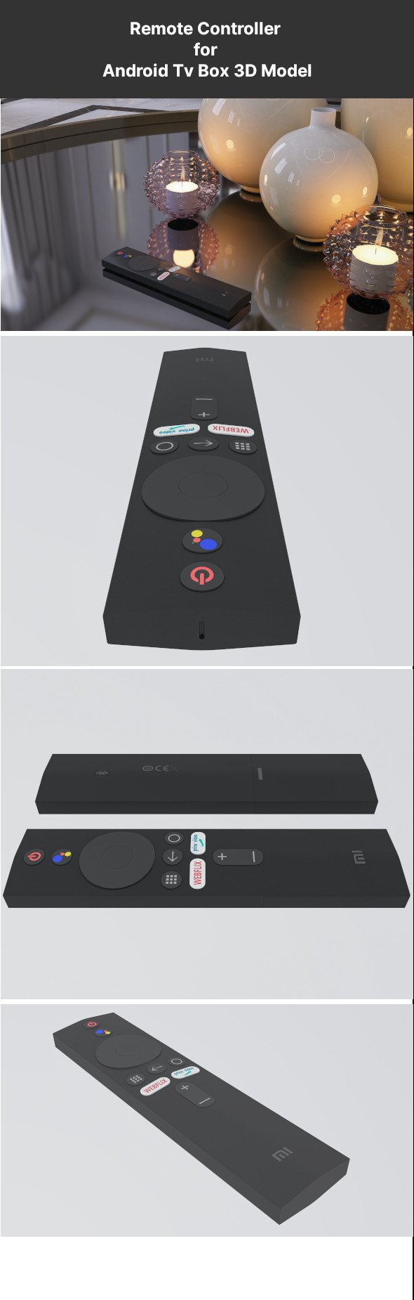 Remote Controller for Android Tv Box 3D Model - 3DOcean Item for Sale