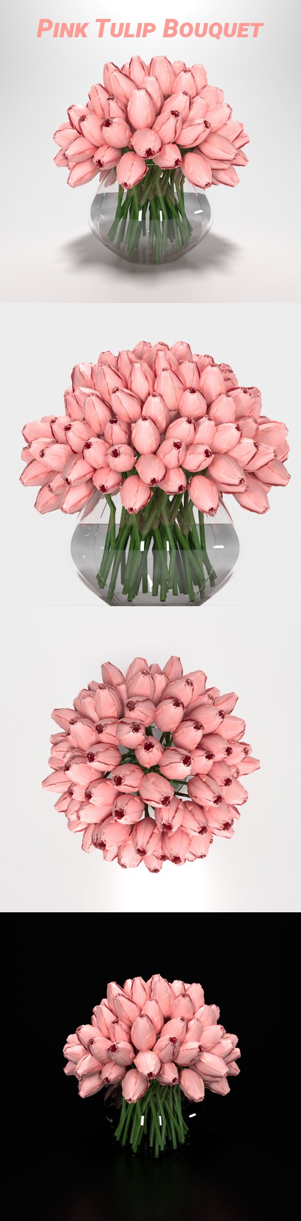 Pink Tulip Bouquet - 3DOcean Item for Sale