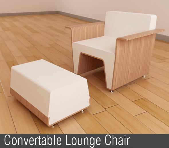 Convertable Lounge Chair - 3DOcean Item for Sale