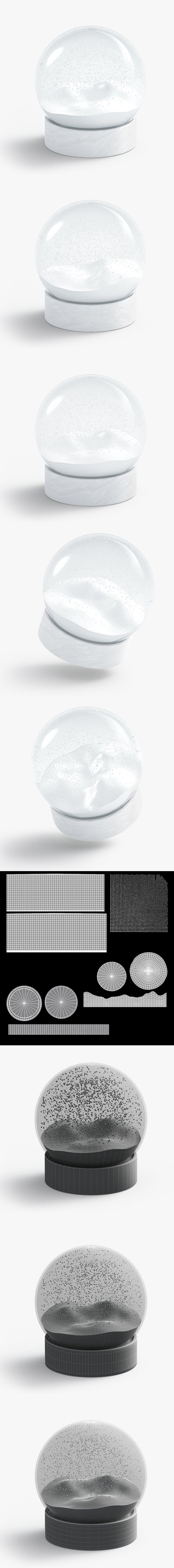 Snowglobe with cycled animated snowfall - 3DOcean Item for Sale