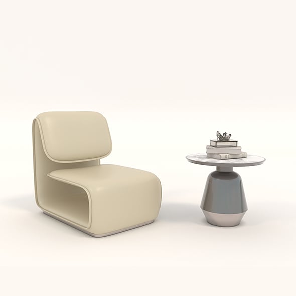 Contemporary Chair and Coffee Table 10 - 3DOcean Item for Sale