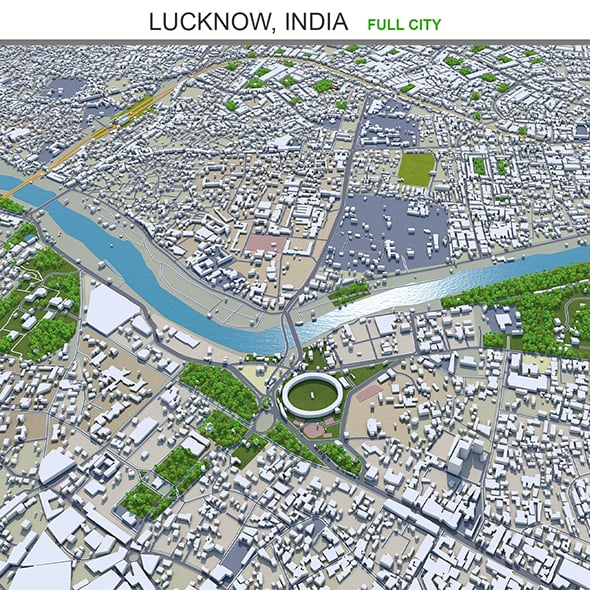Lucknow city India 3d model 50km by TurboCG | 3DOcean