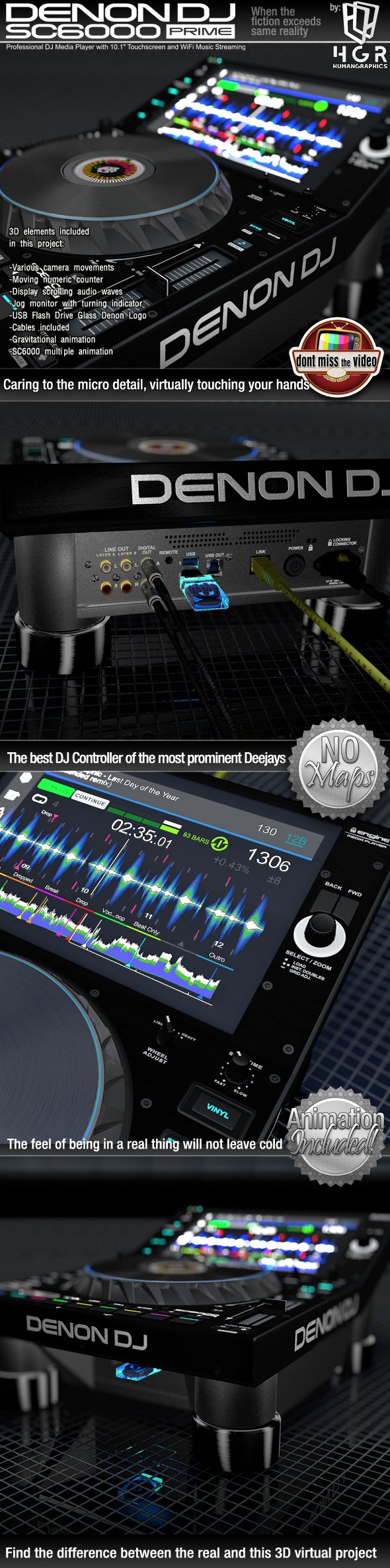 Denon DJ SC6000 Prime - Pro. DJ Media Player - 3DOcean Item for Sale