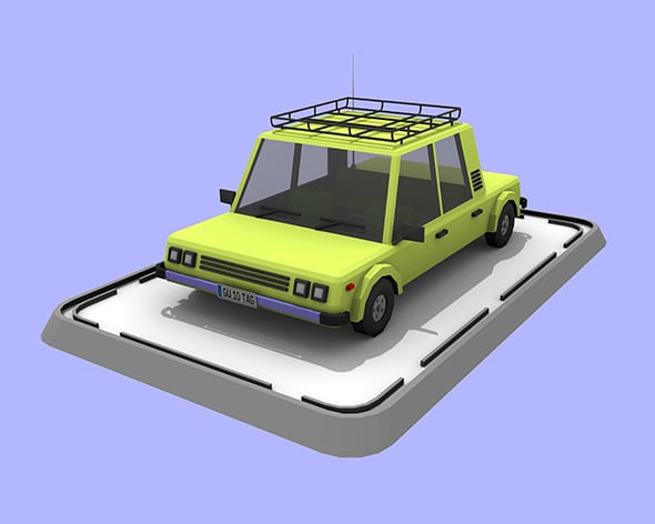 Cartoon Low Poly Car - 3DOcean Item for Sale