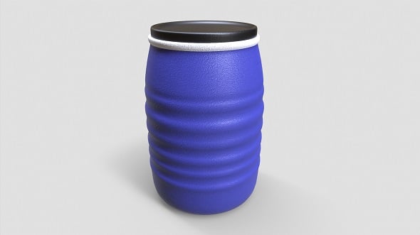 Plastic Barrel - Realistic 3D Lowpoly Model - 3DOcean Item for Sale
