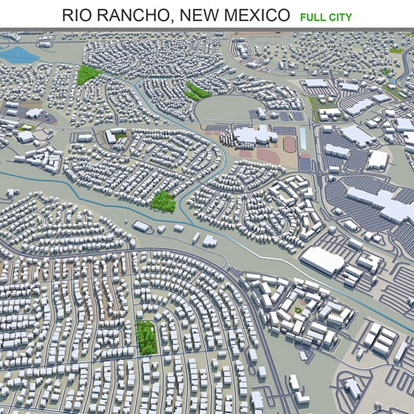 Rio Rancho city New Mexico 3d model 40km - 3DOcean Item for Sale