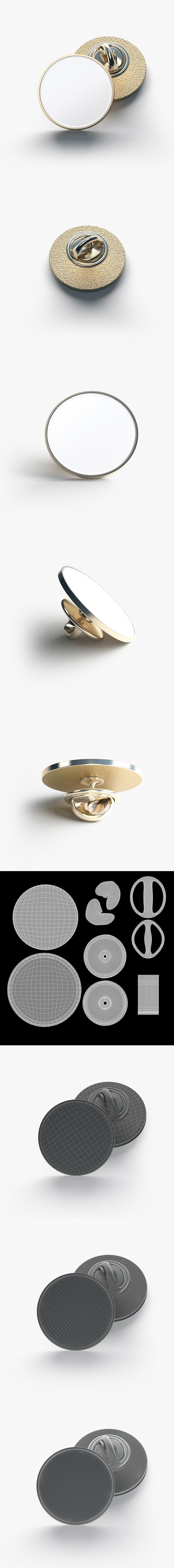 Round Enamel Pin - 3DOcean Item for Sale