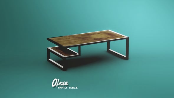 Interior Alexa's family table industrial design Low-poly 3D model - 3DOcean Item for Sale