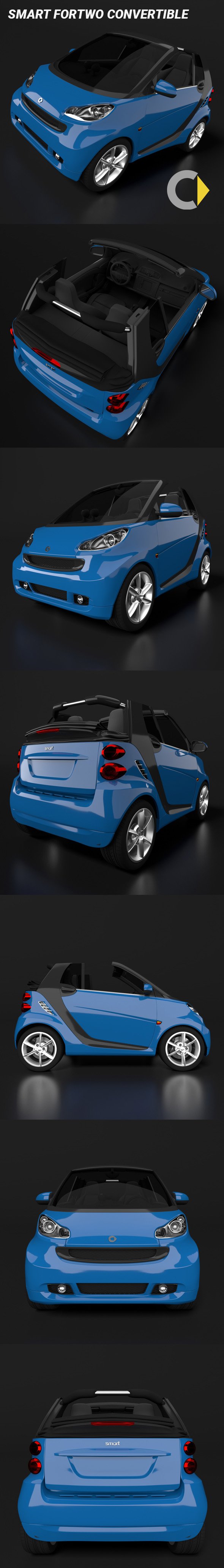 Smart Fortwo Convertible - 3DOcean Item for Sale