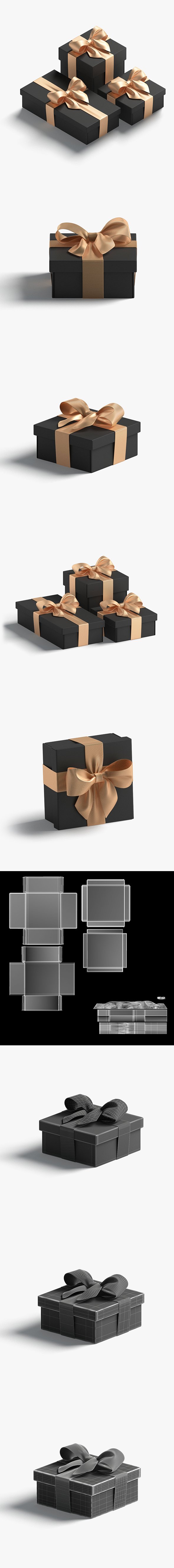 Gift boxes set - 3 box shapes - 3DOcean Item for Sale