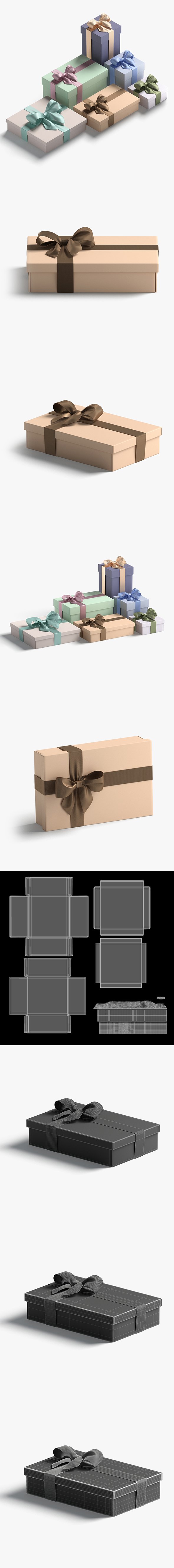 Gift boxes set - 6 box shapes - 3DOcean Item for Sale