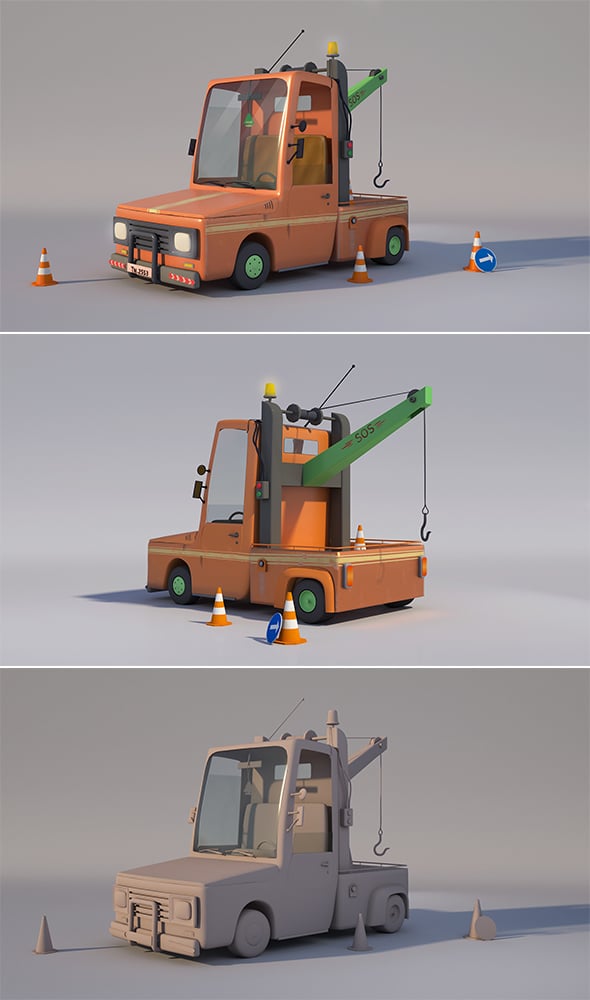 3d Evakuator car - 3DOcean Item for Sale