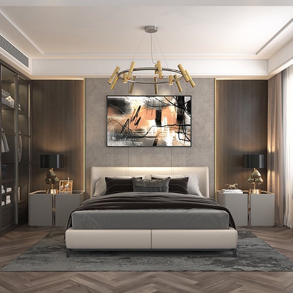 Modern Bedroom Interior Scene 13 - 3DOcean Item for Sale