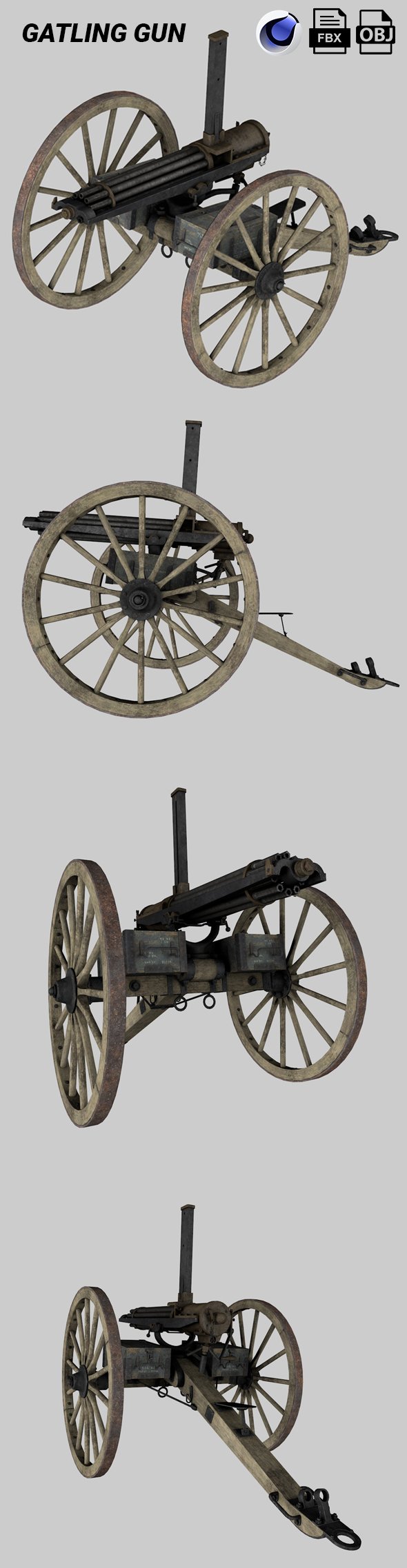 Gatling gun - 3DOcean Item for Sale