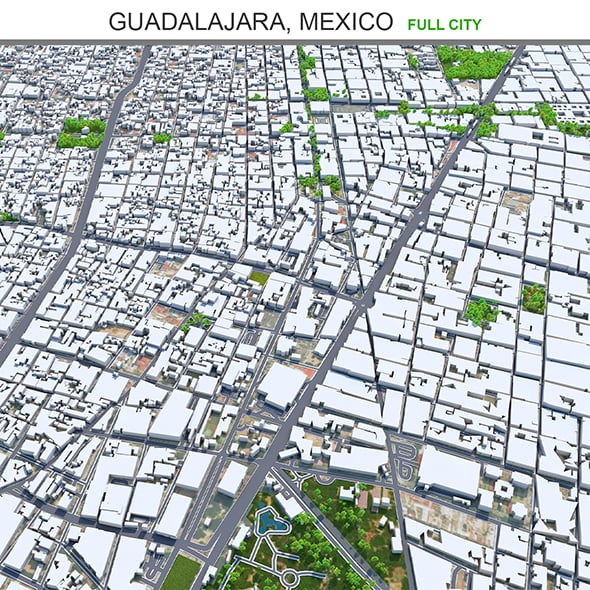 Guadalajara city Mexico 3d model 50km - 3DOcean Item for Sale