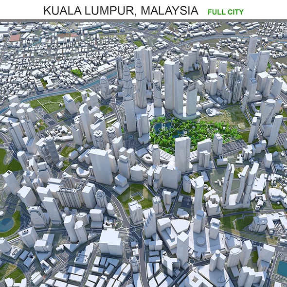 Kuala Lumpur City 3D Model 30km - 3DOcean Item for Sale
