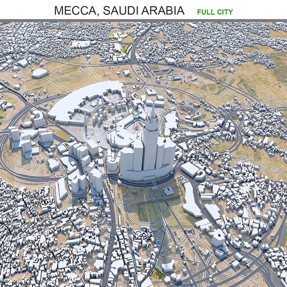 Mecca city Saudi Arabia 3d model 60km - 3DOcean Item for Sale