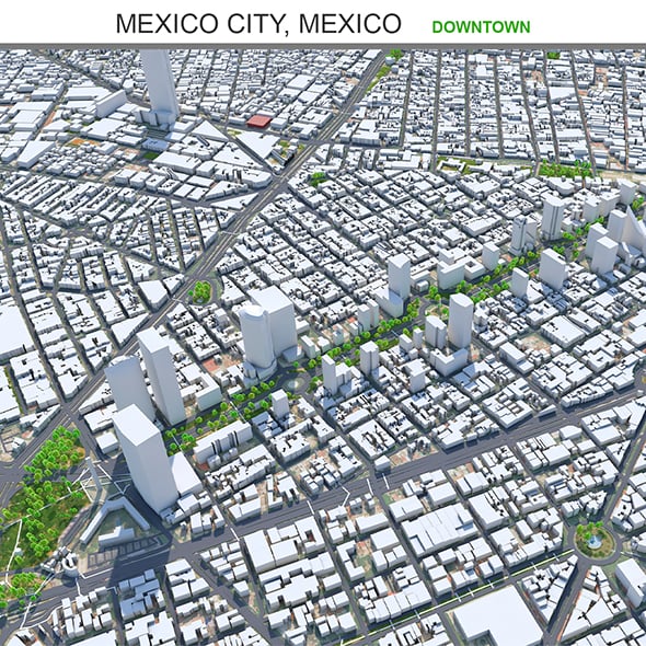 Mexico Downtown City Mexico 3d model - 3DOcean Item for Sale