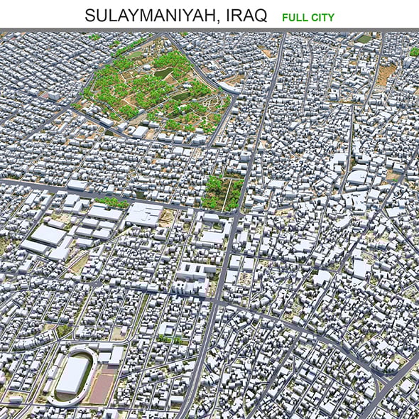 Sulaymaniyah city Iraq 3d model 40km - 3DOcean Item for Sale