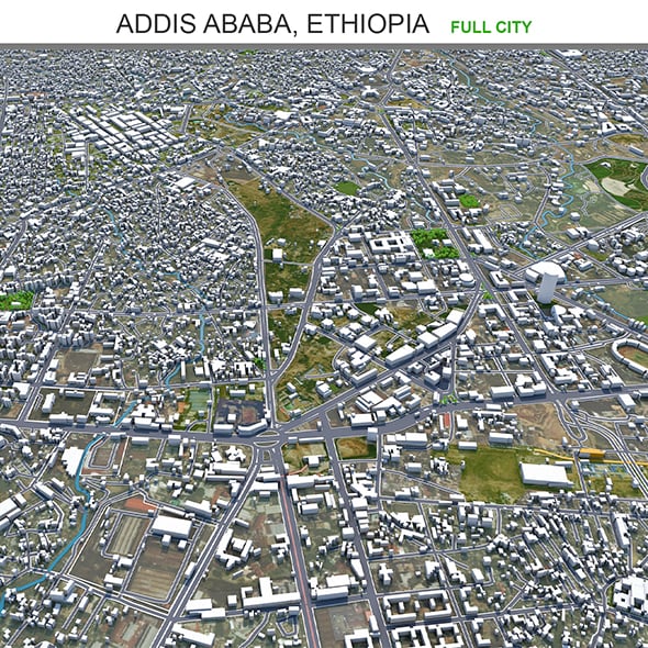 Addis Ababa city Ethiopia 3d model 60km - 3DOcean Item for Sale