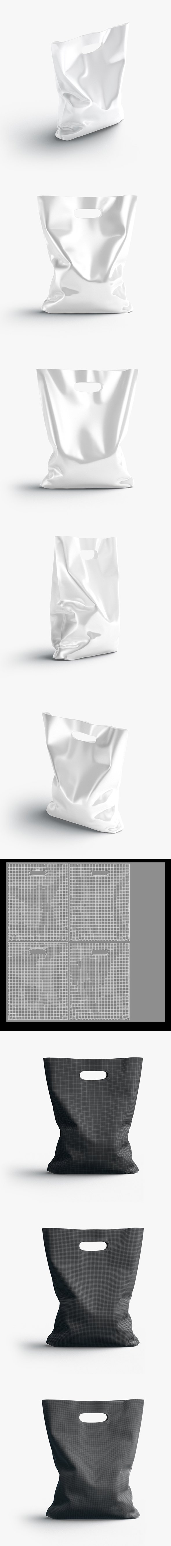 Die-cut plastic bag stand - 3DOcean Item for Sale