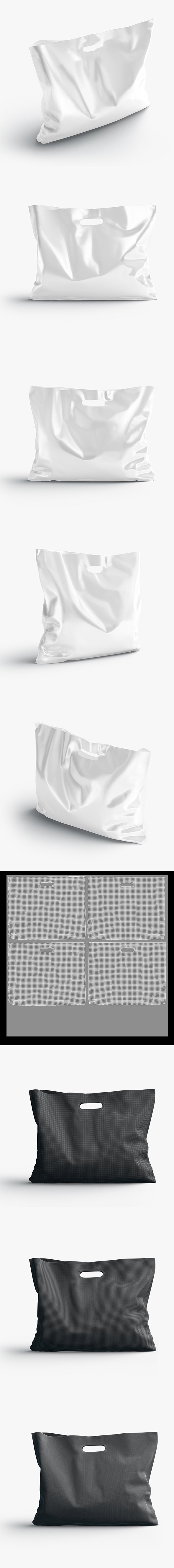 Die-cut plastic bag wide stand - 3DOcean Item for Sale