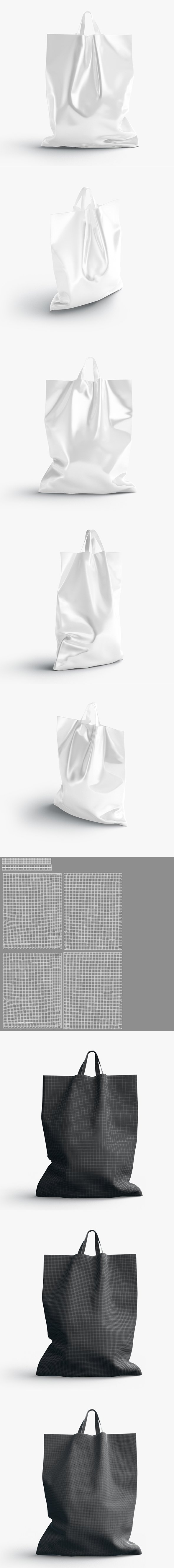 Loop handle plastic bag stand - 3DOcean Item for Sale