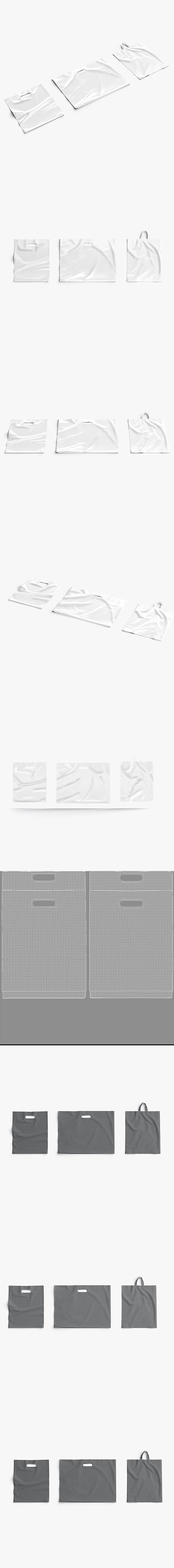 Plastic bags lying set - 3 bag shapes - 3DOcean Item for Sale