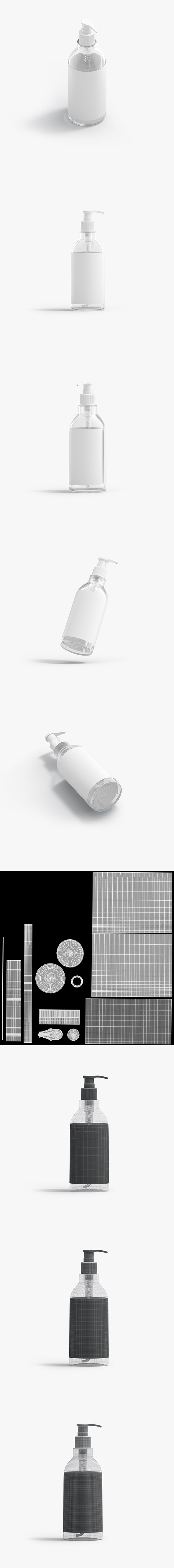 Glass Pump Bottle - 3DOcean Item for Sale