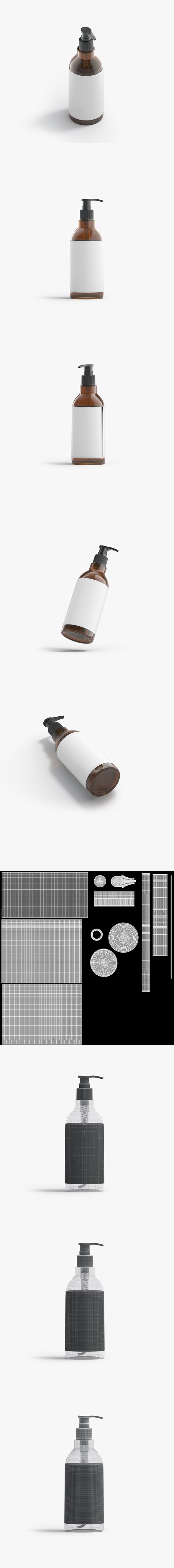 Amber Pump Bottle - 3DOcean Item for Sale