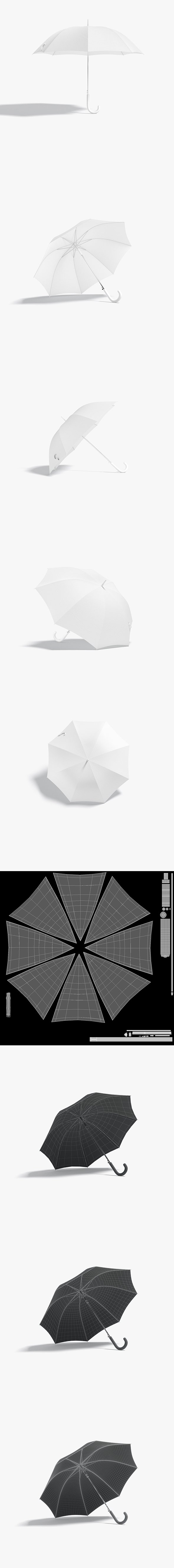 White Opened Umbrella - 3DOcean Item for Sale