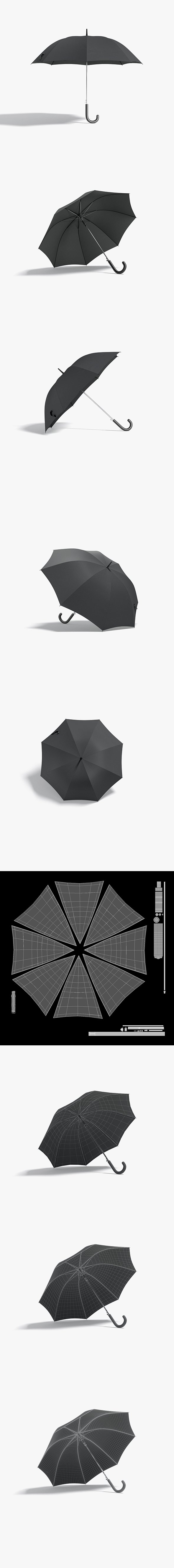 Black Opened Umbrella - 3DOcean Item for Sale