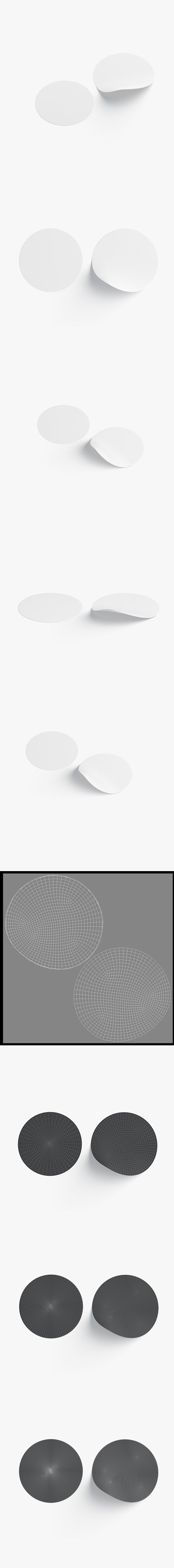 Two White Round bended adhesive - 3DOcean Item for Sale